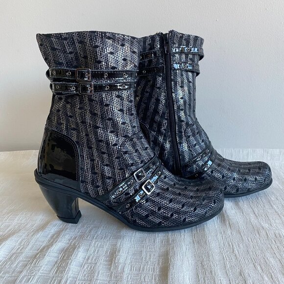 Eject Portugal Steampunk Metallic Buckle Ankle Boots 8.5 - Picture 1 of 15
